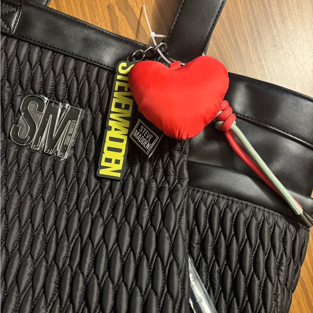 NWT - Steve Madden - Black Tote with Textured Design